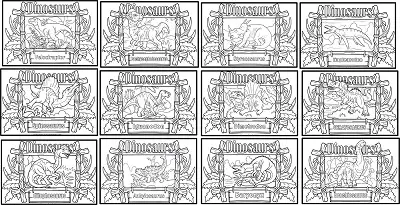 printable Dinosaur coloring pages set 1