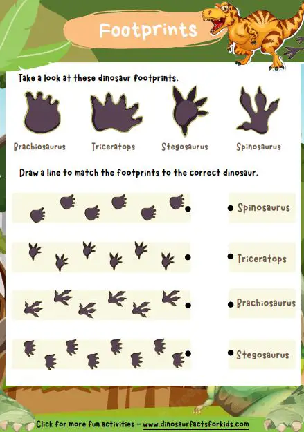 Dinosaur Footprints worksheet 1