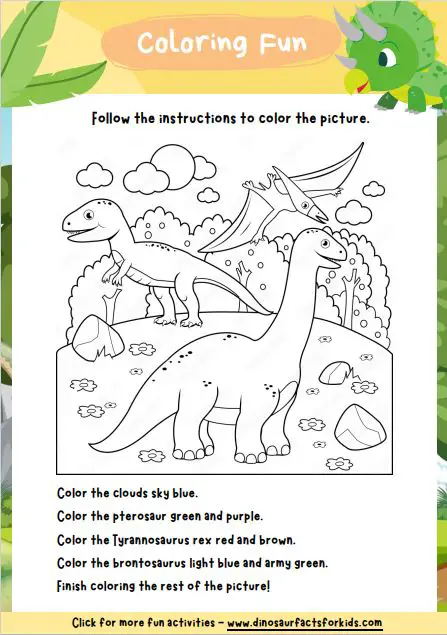 dinosaur color and read
