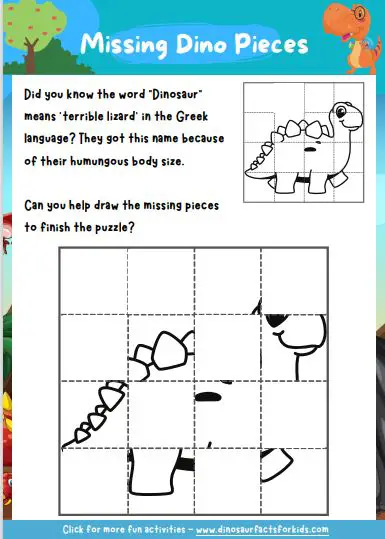 dinosaur puzzle worksheet
