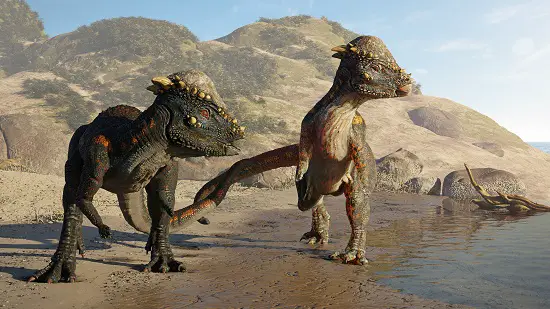 Pachycephalosaurus dinosaur with spikes on its head