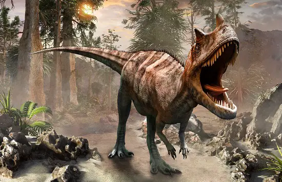 ceratosaurus dinosaur with spikes on its head