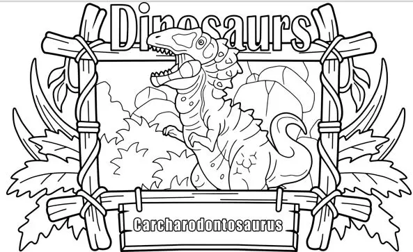 carcharodontosaurus coloring page