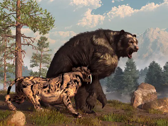short faced bear did caveman live with