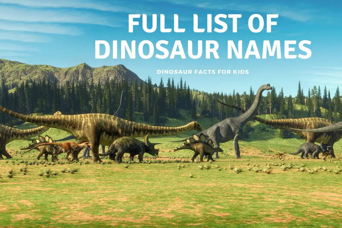 Full list of dinosaur names